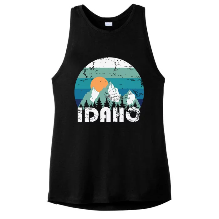 Idaho State Retro Vintage Ladies Tri-Blend Wicking Tank