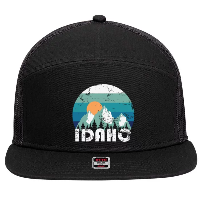 Idaho State Retro Vintage 7 Panel Mesh Trucker Snapback Hat