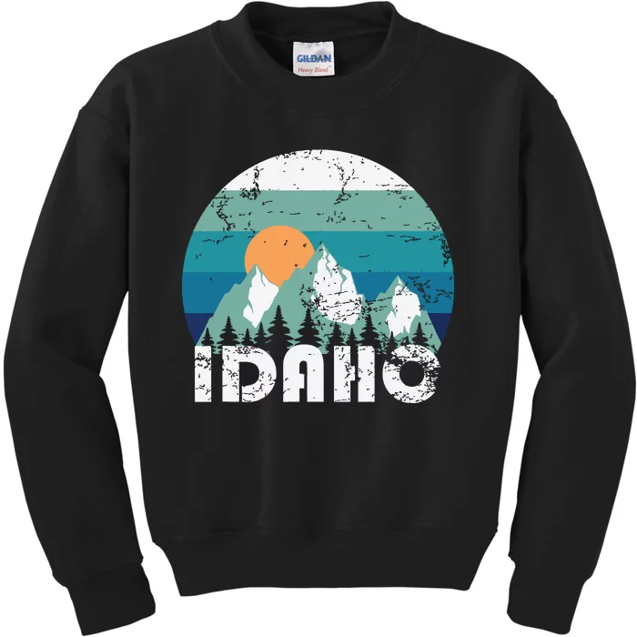 Idaho State Retro Vintage Kids Sweatshirt