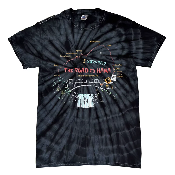 I Survived Road To Hana Maui Island Hawaiian Beach Summer Tie-Dye T-Shirt