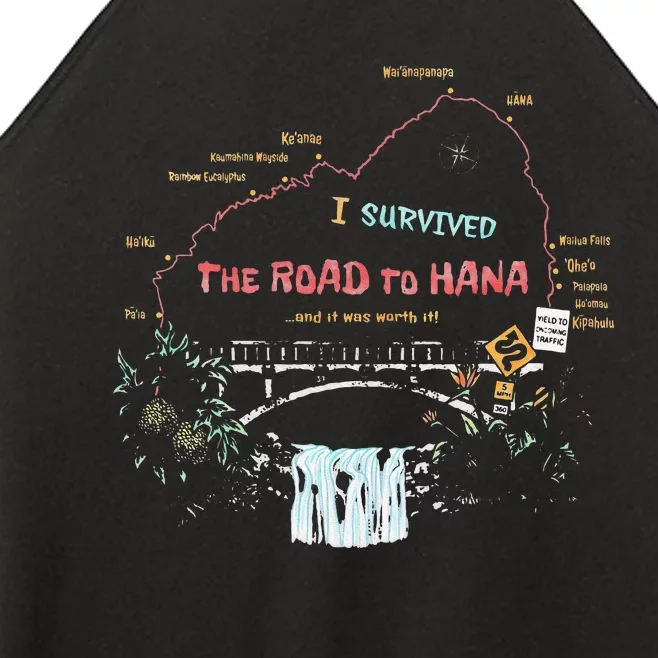 I Survived Road To Hana Maui Island Hawaiian Beach Summer Women’s Perfect Tri Rocker Tank