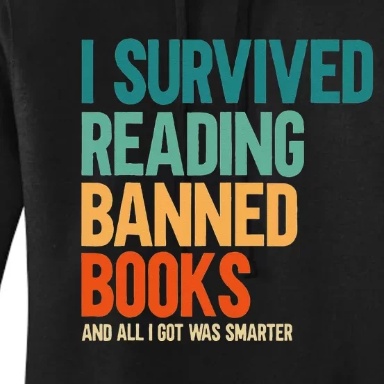 I Survived Reading Banned Books Book Lover Bookaholic Women's Pullover Hoodie