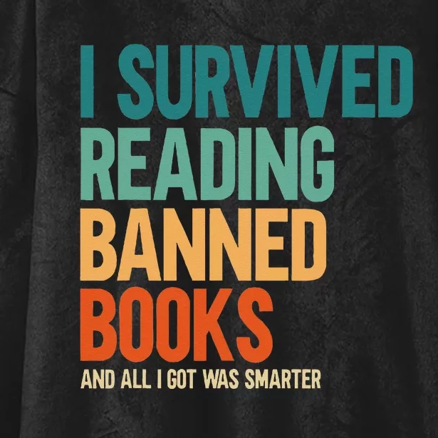 I Survived Reading Banned Books Book Lover Bookaholic Hooded Wearable Blanket