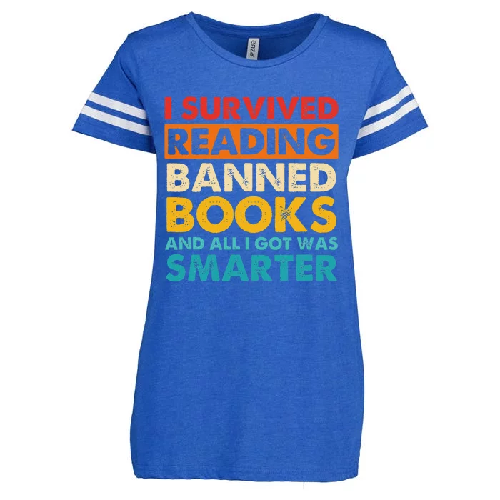 I Survived Reading Banned Books And All I Got Was Smarter Enza Ladies Jersey Football T-Shirt