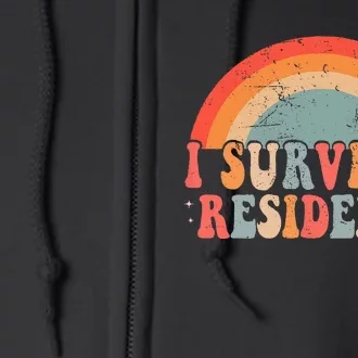 I Survived Residency Groovy Residency Graduation For Doctors Full Zip Hoodie