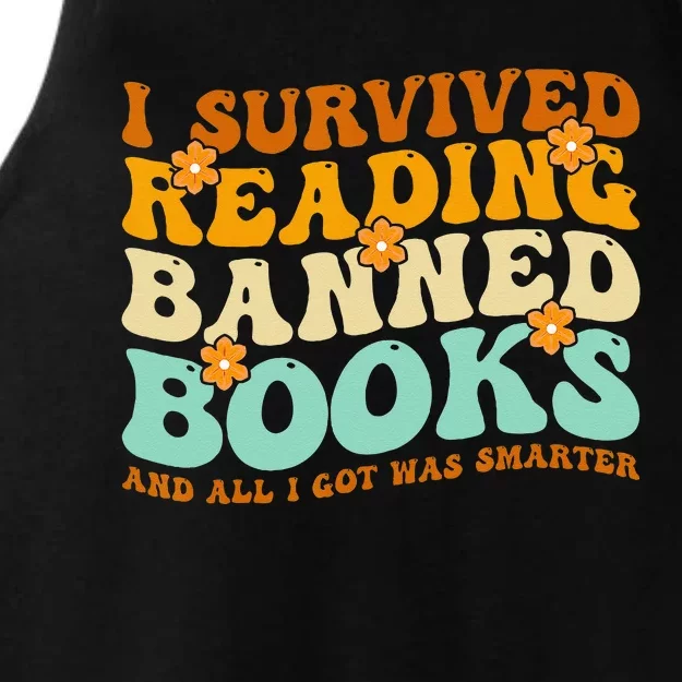 I Survived Reading Banned Books Book Lover Bookaholic Ladies Tri-Blend Wicking Tank