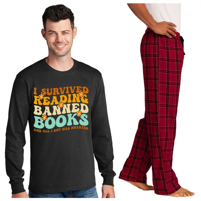 I Survived Reading Banned Books Book Lover Bookaholic Long Sleeve Pajama Set