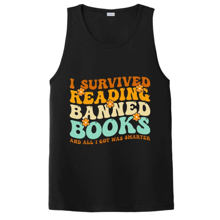 I Survived Reading Banned Books Book Lover Bookaholic Performance Tank