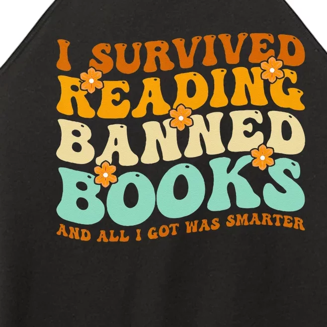 I Survived Reading Banned Books Book Lover Bookaholic Women’s Perfect Tri Rocker Tank