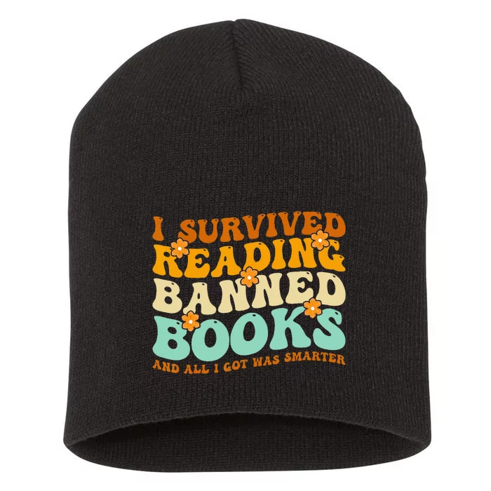 I Survived Reading Banned Books Book Lover Bookaholic Short Acrylic Beanie