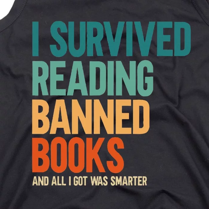 I Survived Reading Banned Books Book Lover Bookaholic Tank Top