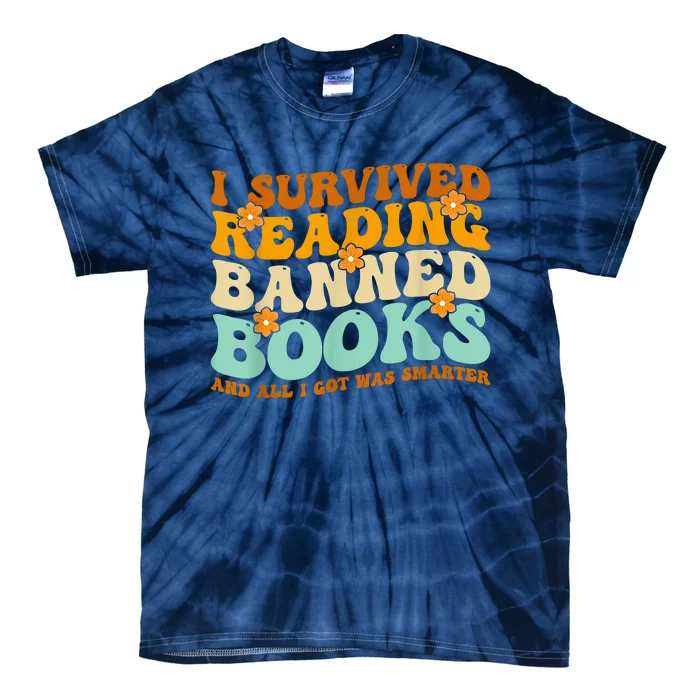 I Survived Reading Banned Books Book Lover Bookaholic Tie-Dye T-Shirt