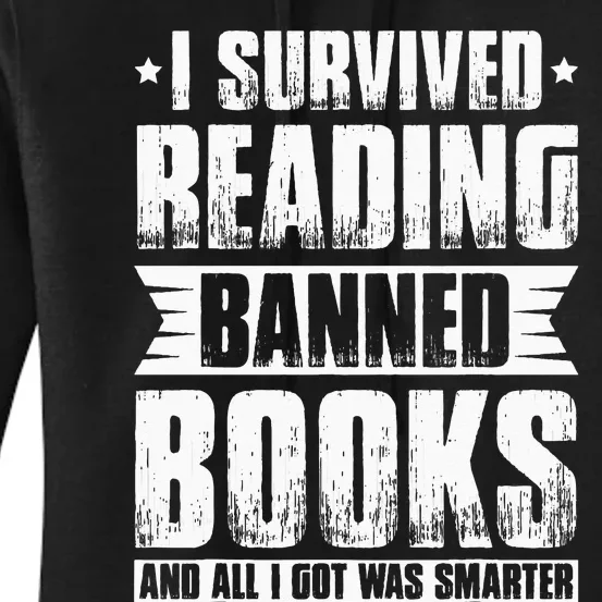 I Survived Reading Banned Books Book Lover Bookaholic Women's Pullover Hoodie