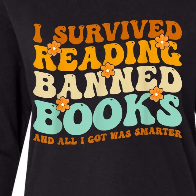 I Survived Reading Banned Books Book Lover Bookaholic Womens Cotton Relaxed Long Sleeve T-Shirt