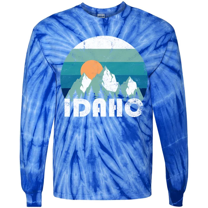 Idaho State Retro Vintage Cool Gift Tie-Dye Long Sleeve Shirt