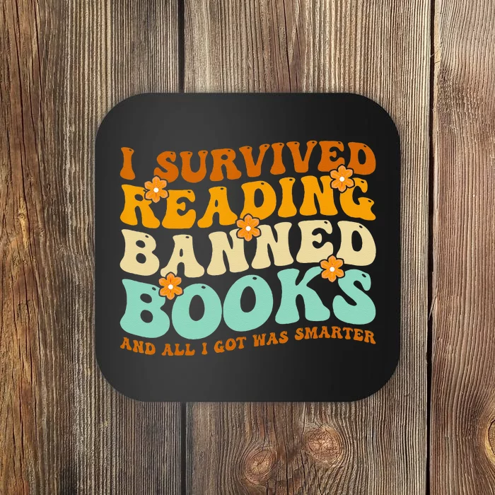 I Survived Reading Banned Books Book Lover Bookaholic Coaster