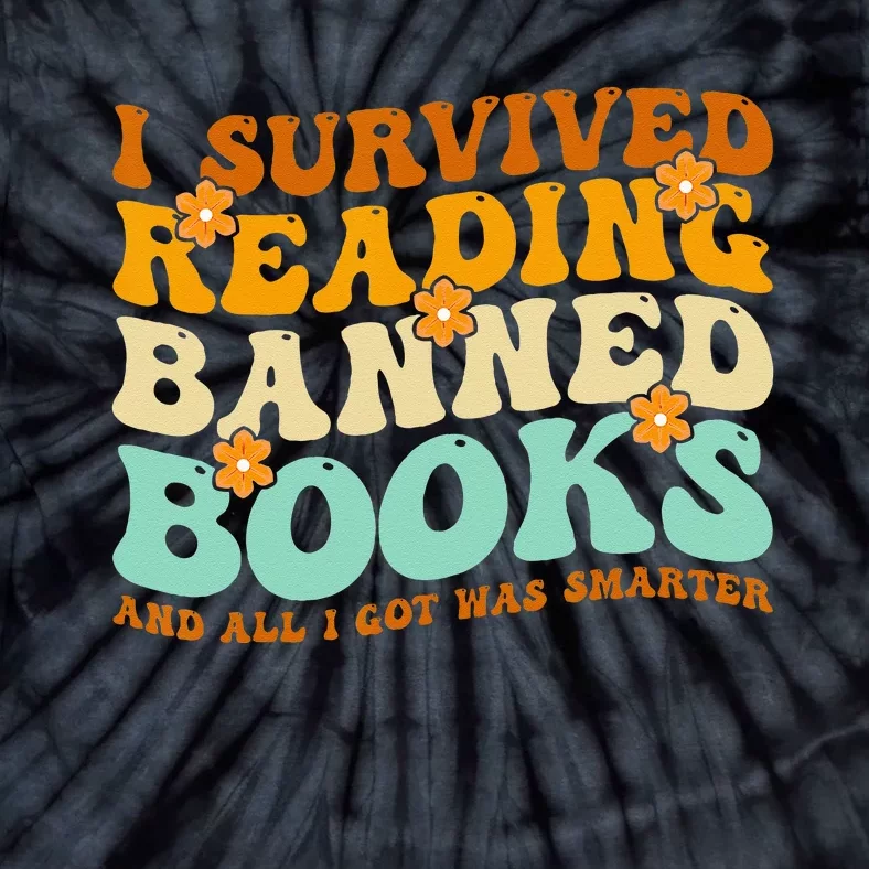 I Survived Reading Banned Books Book Lover Bookaholic Tie-Dye T-Shirt