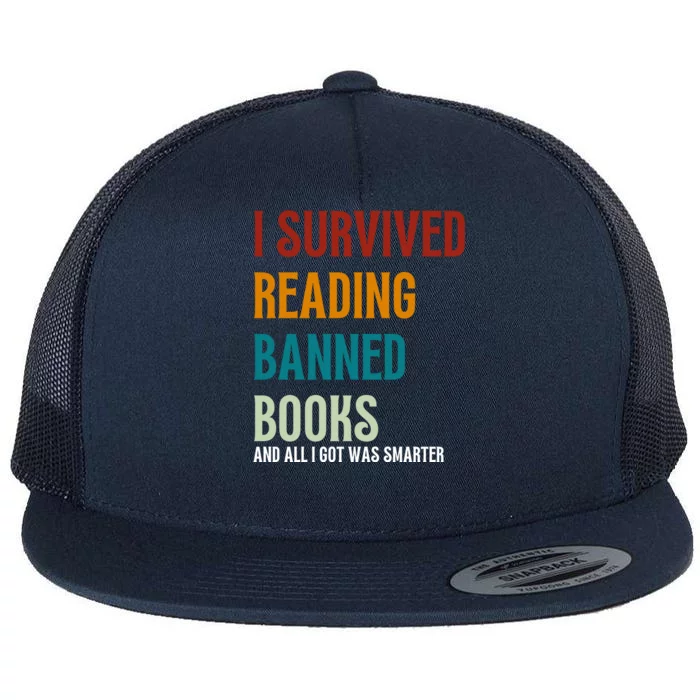 I Survived Reading Banned Books Book Lover Flat Bill Trucker Hat