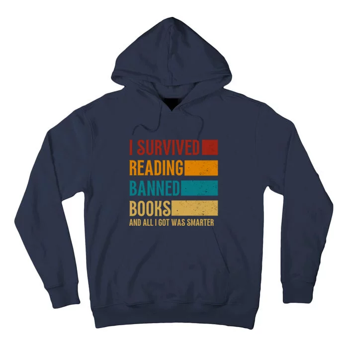 I Survived Reading Banned Books Book Lover Bookaholic Tall Hoodie