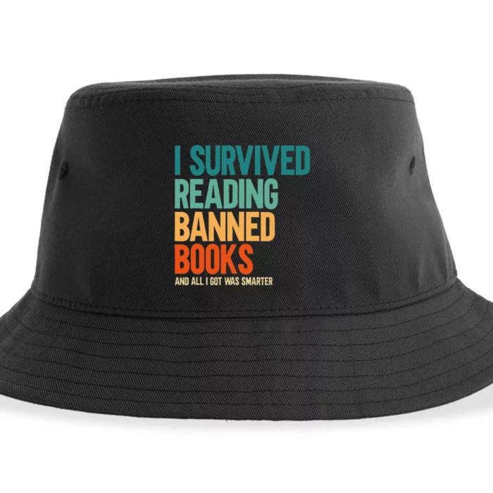 I Survived Reading Banned Books Book Lover Bookaholic Sustainable Bucket Hat