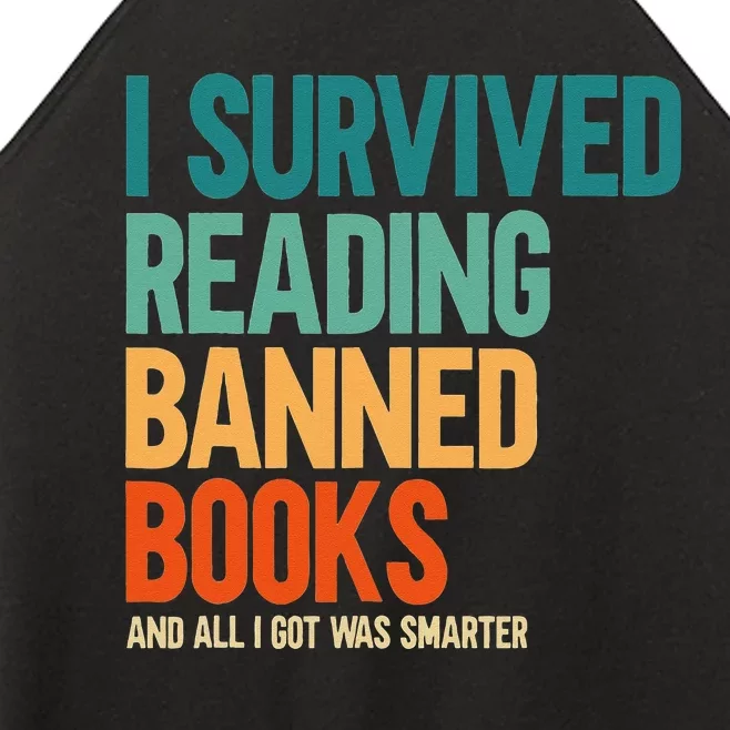 I Survived Reading Banned Books Book Lover Bookaholic Women’s Perfect Tri Rocker Tank