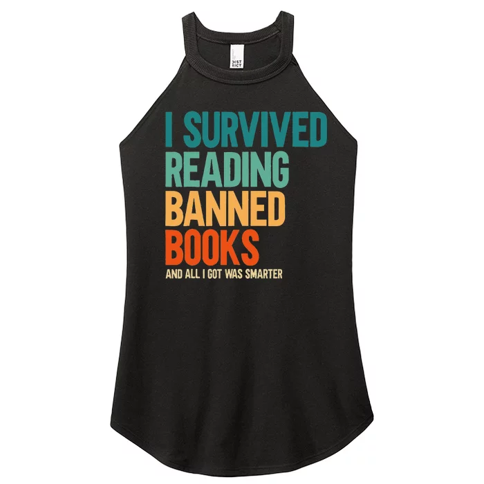 I Survived Reading Banned Books Book Lover Bookaholic Women’s Perfect Tri Rocker Tank