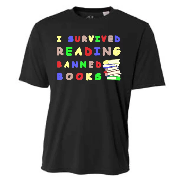 I Survived Reading Banned Books Teacher Librarian Bookworm Cooling Performance Crew T-Shirt