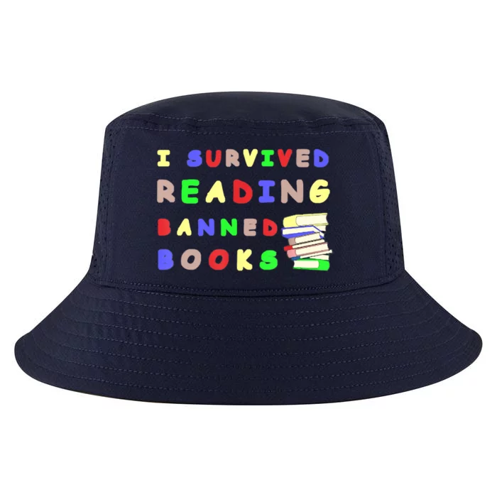 I Survived Reading Banned Books Teacher Librarian Bookworm Cool Comfort Performance Bucket Hat