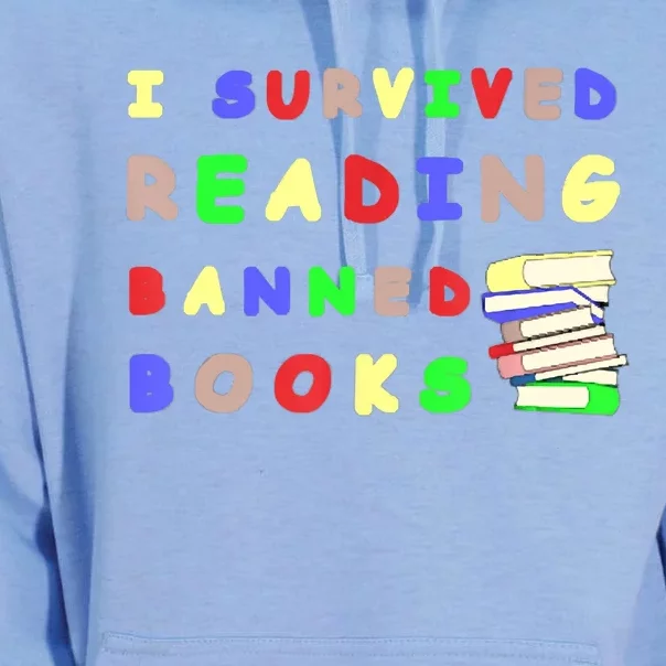 I Survived Reading Banned Books Teacher Librarian Bookworm Unisex Surf Hoodie