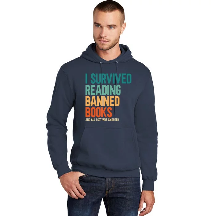 I Survived Reading Banned Books Book Lover Bookaholic Tall Hoodie