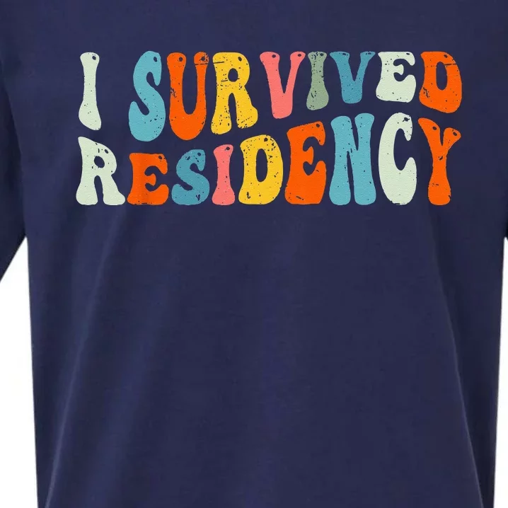 I Survived Residency Groovy Residency Graduation For Doctors Sueded Cloud Jersey T-Shirt