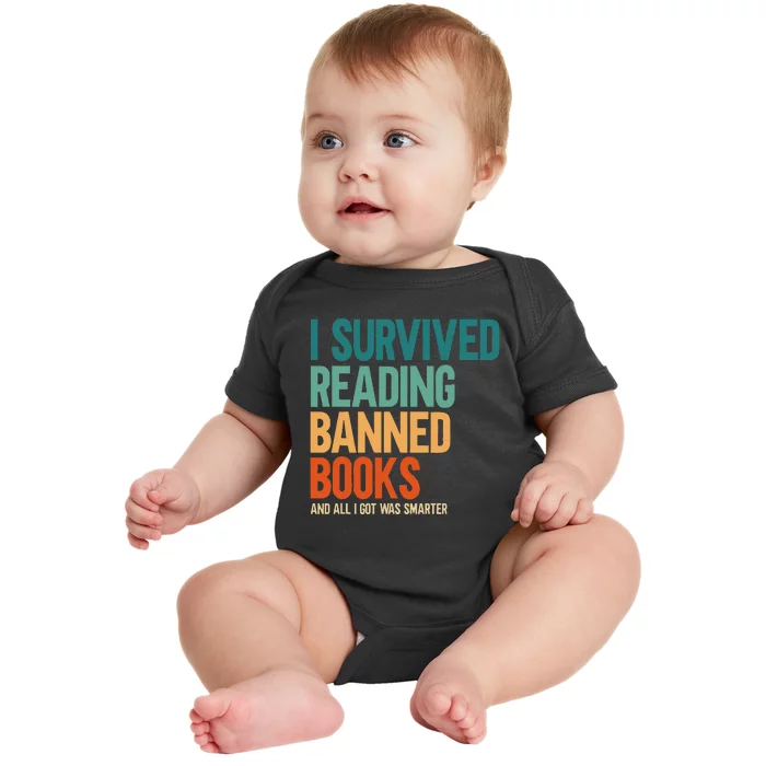 I Survived Reading Banned Books Book Lover Bookaholic Baby Bodysuit