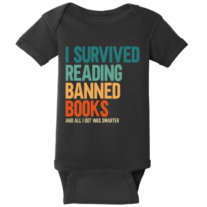 I Survived Reading Banned Books Book Lover Bookaholic Baby Bodysuit