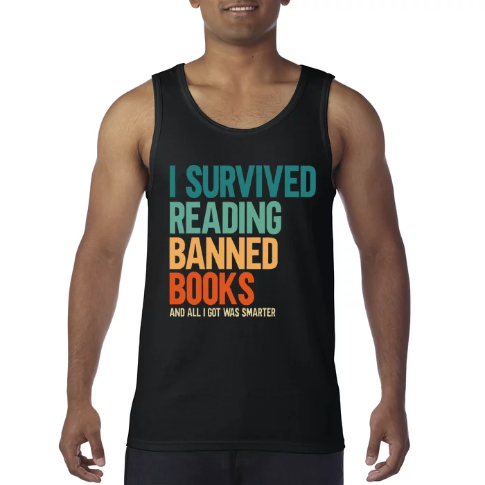 I Survived Reading Banned Books Book Lover Bookaholic Tank Top