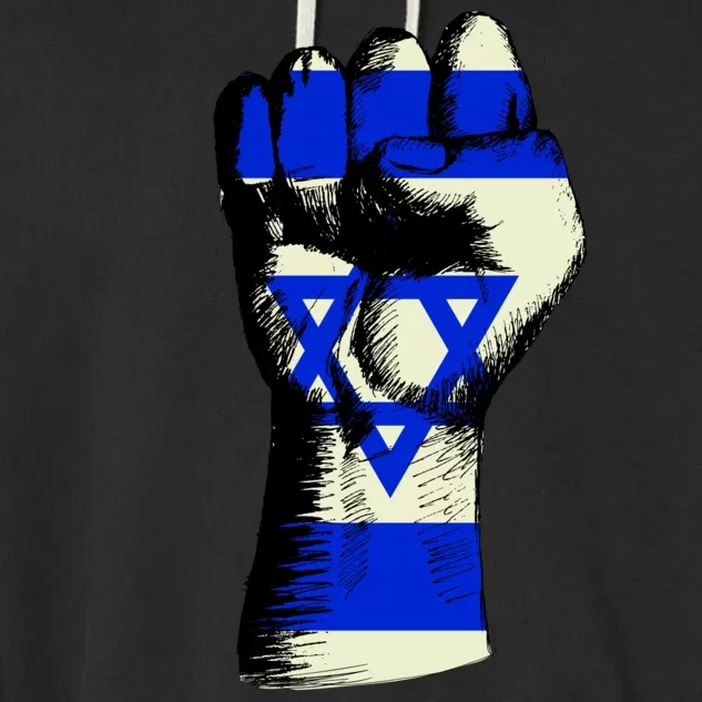 Israel Flag Fist Garment-Dyed Fleece Hoodie