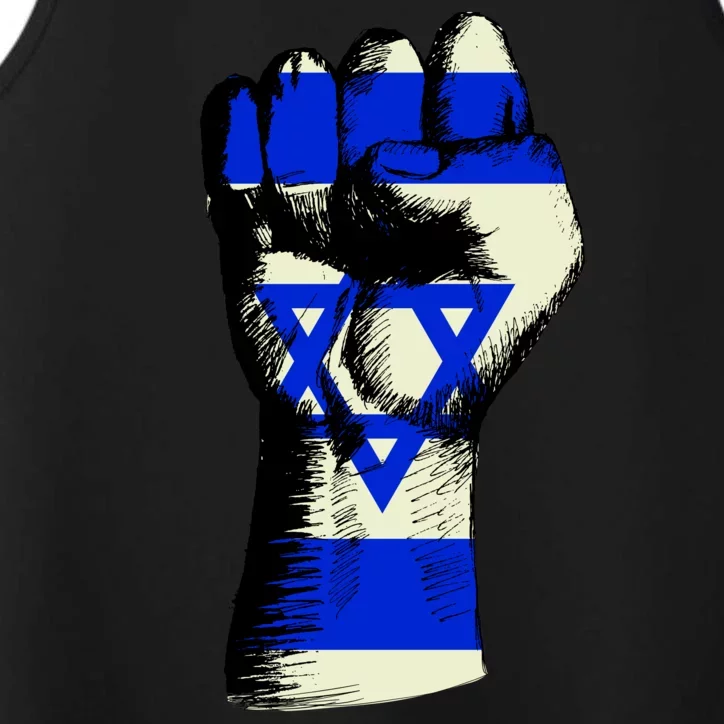 Israel Flag Fist Performance Tank