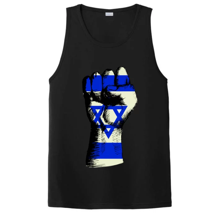 Israel Flag Fist Performance Tank