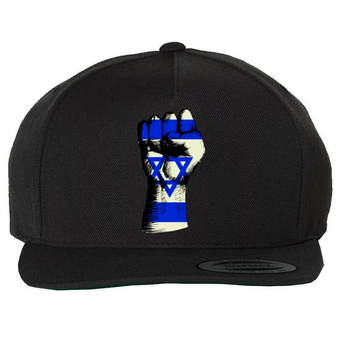 Israel Flag Fist Wool Snapback Cap