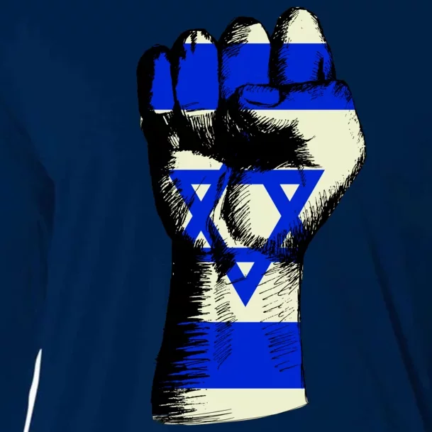 Israel Flag Fist Cooling Performance Long Sleeve Crew