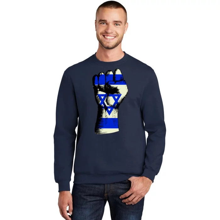 Israel Flag Fist Tall Sweatshirt