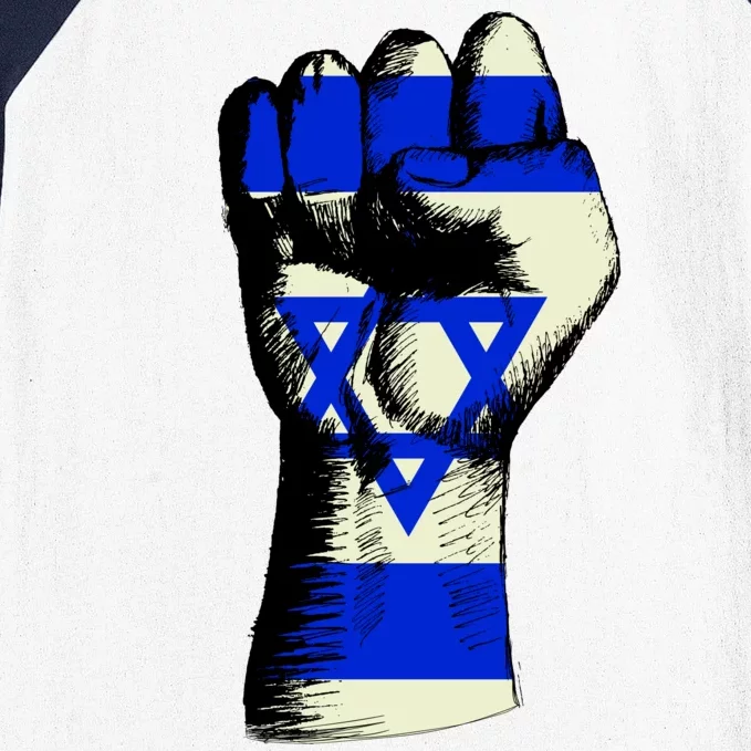 Israel Flag Fist Baseball Sleeve Shirt