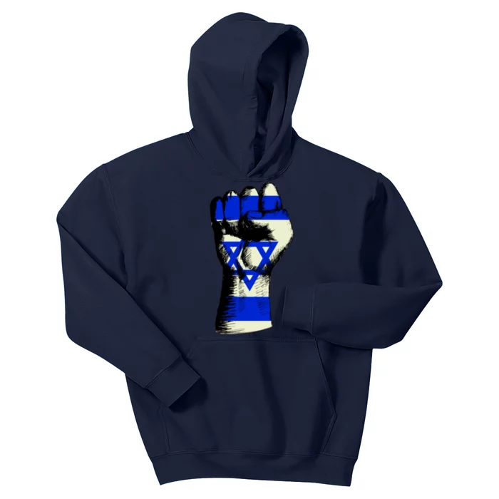 Israel Flag Fist Kids Hoodie