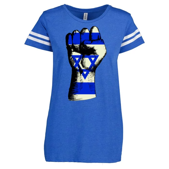 Israel Flag Fist Enza Ladies Jersey Football T-Shirt