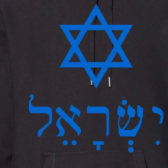 Israel Star Of David In Hebrew Premium Hoodie