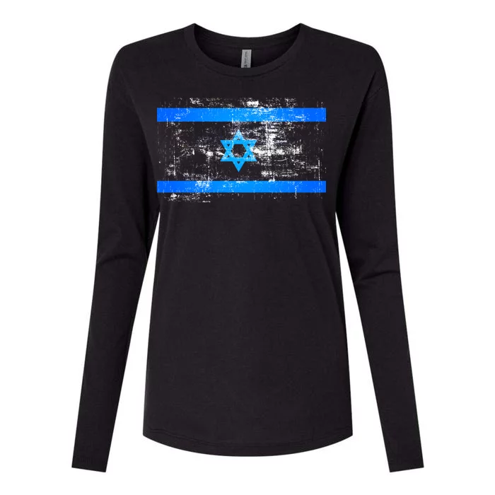 Israel Vintage Flag Womens Cotton Relaxed Long Sleeve T-Shirt