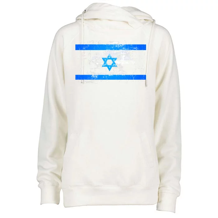 Israel Vintage Flag Womens Funnel Neck Pullover Hood