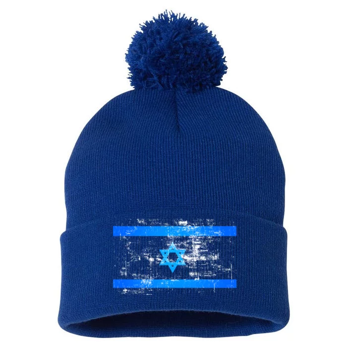 Israel Vintage Flag Pom Pom 12in Knit Beanie