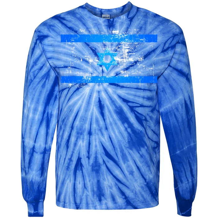 Israel Vintage Flag Tie-Dye Long Sleeve Shirt