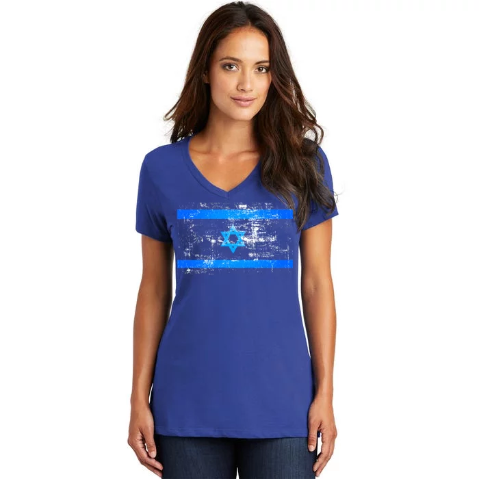 Israel Vintage Flag Women's V-Neck T-Shirt