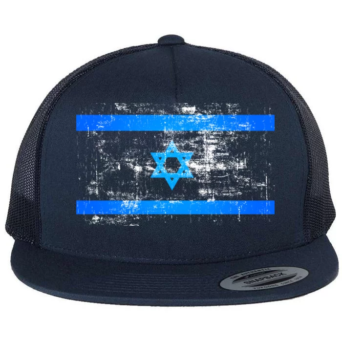 Israel Vintage Flag Flat Bill Trucker Hat